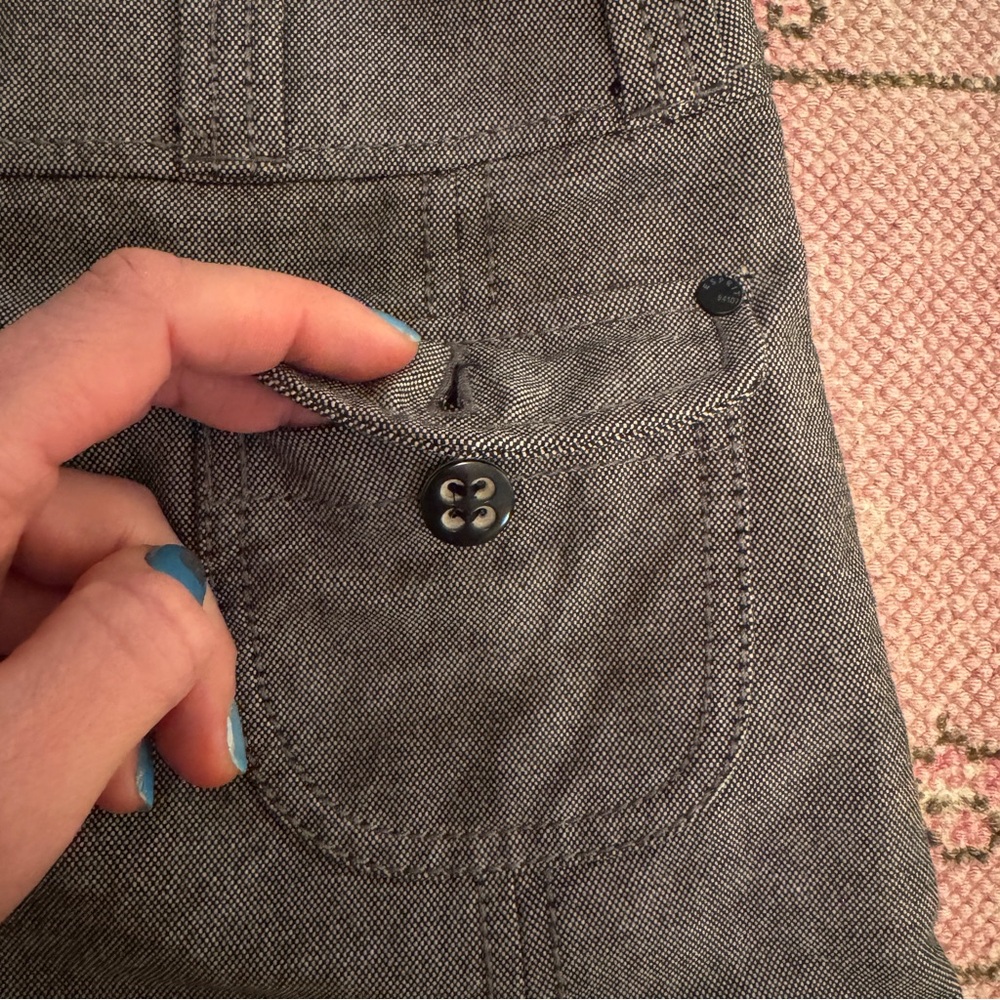 Y2K Esprit Charcoal pleated Mini Skirt with Buttoned Pockets - size 2 - Picture 14 of 16